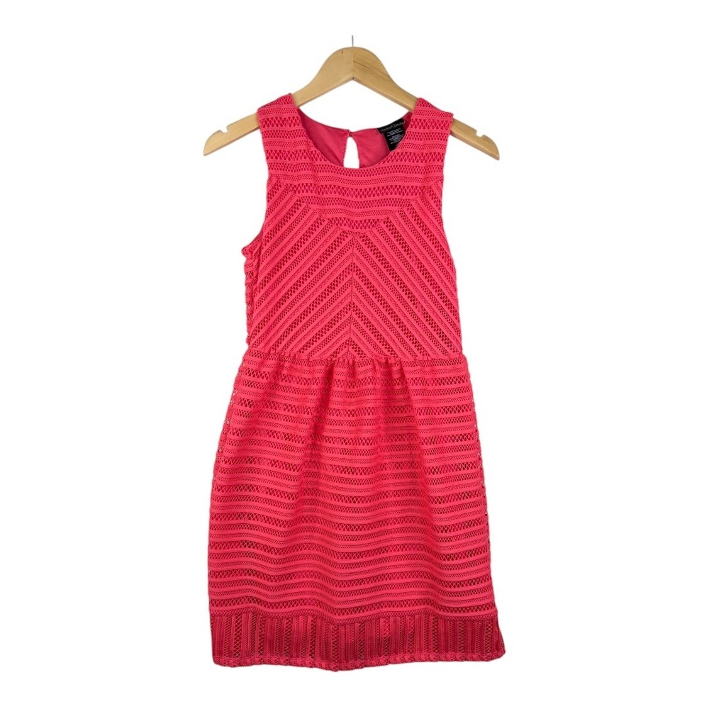 Paper Doll Sleeveless Lace‎ Mesh Summer Dress size 16 Coral